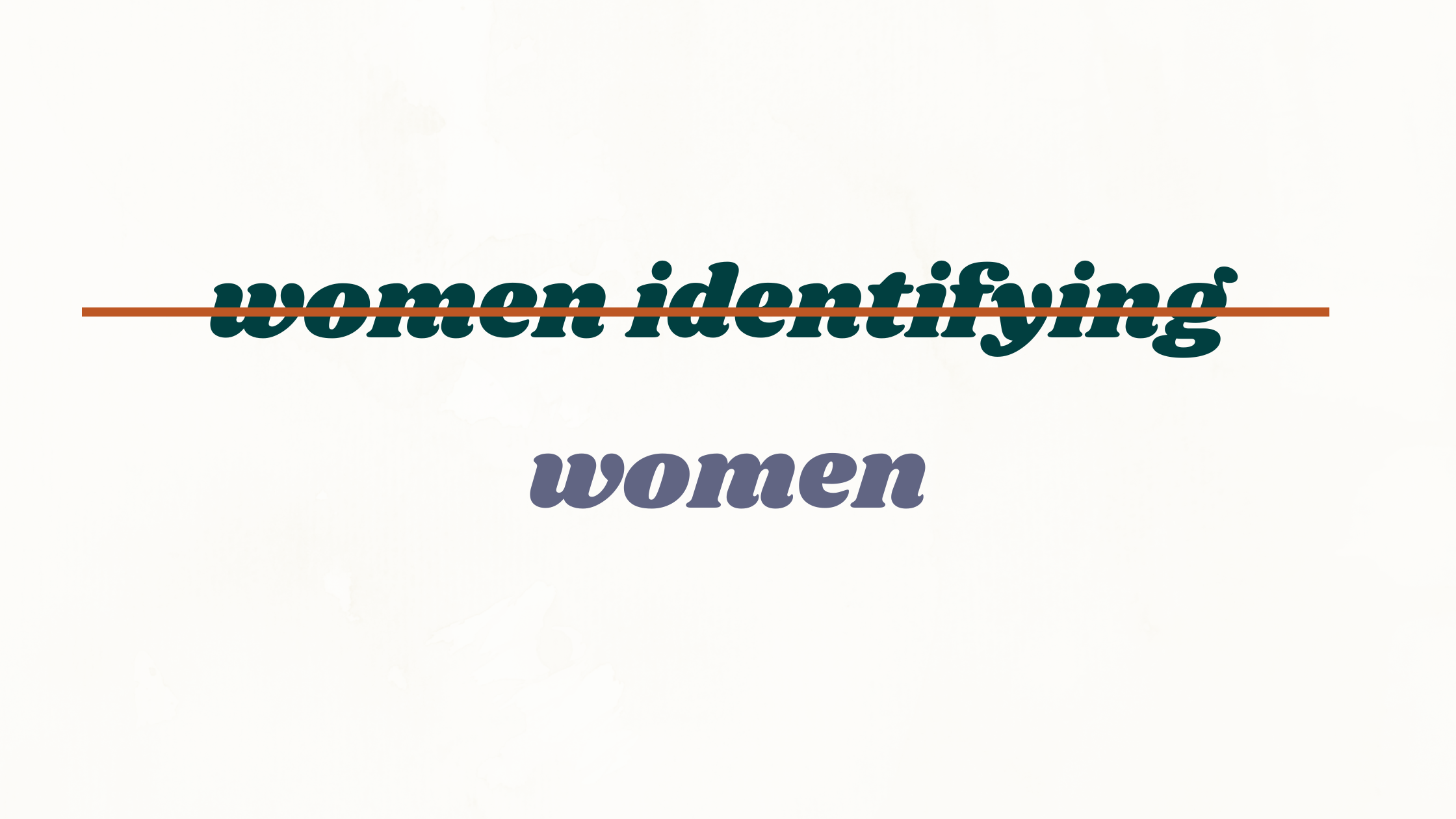 From "Women Identifying" to "Women"
